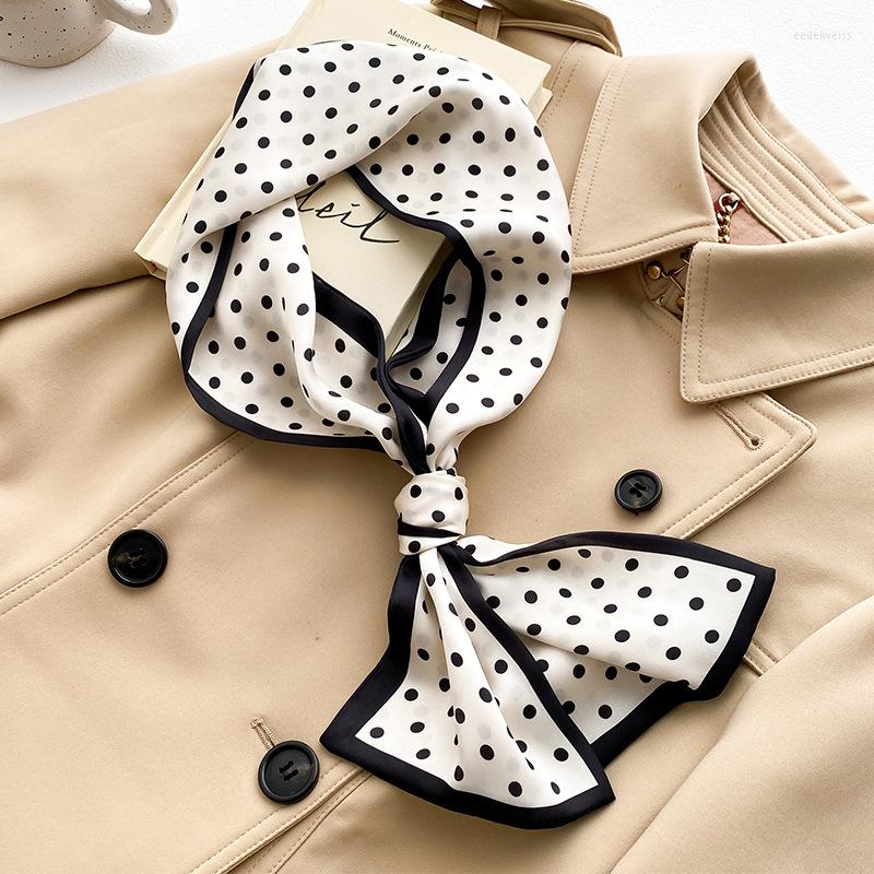 

Scarves Ribbon Silk Scarfs For Women Polka Dots Print Headband Female Hair Scarf Neck Ties 13 110cm Foulard Neckerchief Lady Soft Satin