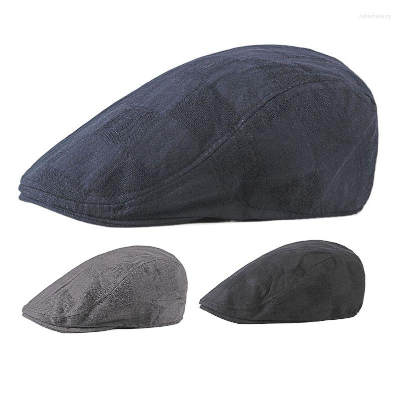 

Berets 3/2/1Pcs Cotton Linen Beret For Men Outdoor Casual Peaked Cap British Literary Retro Advance Hats Women, Nave blue-1pc
