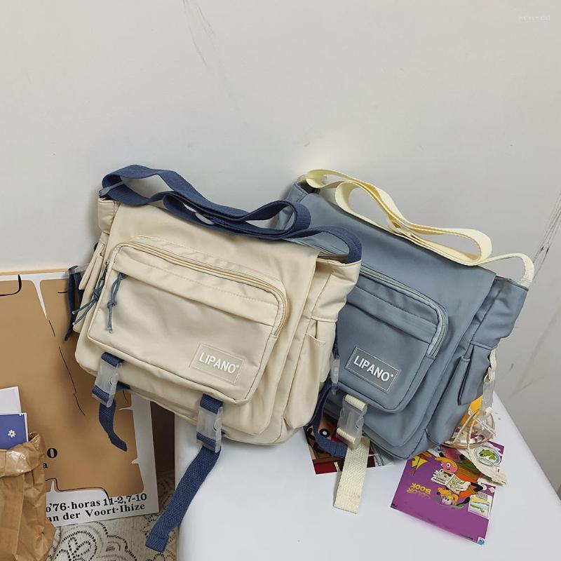 

Evening Bags Fashion Nylon Messenger Solid Color Crossbody Handbags Multi Pockets Large Capacity, Black