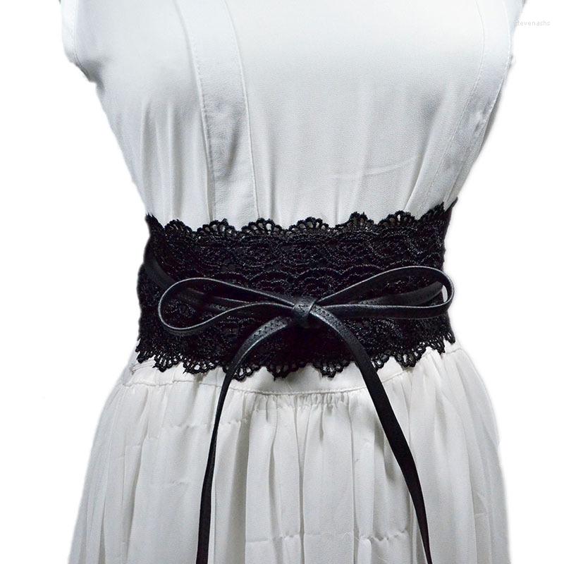 

Belts 2022 Women's Casual Belt Lace Bow Decorative Waist Seal Repair Fashion Versatile Wide 20 Color, Black