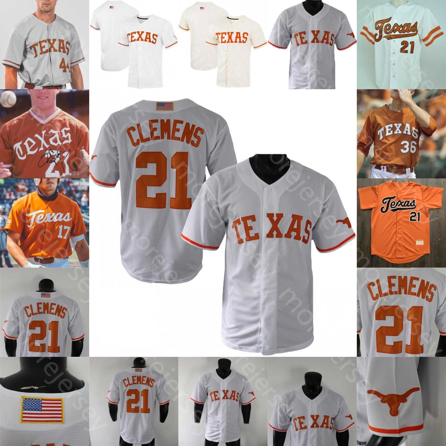 

Texas Longhorns Baseball Jersey NCAA College Kody Clemens Belt Roger Clemens Trey Faltine Witt Melendez Pete Hansen Mitchell Daly Silas, Orange ii