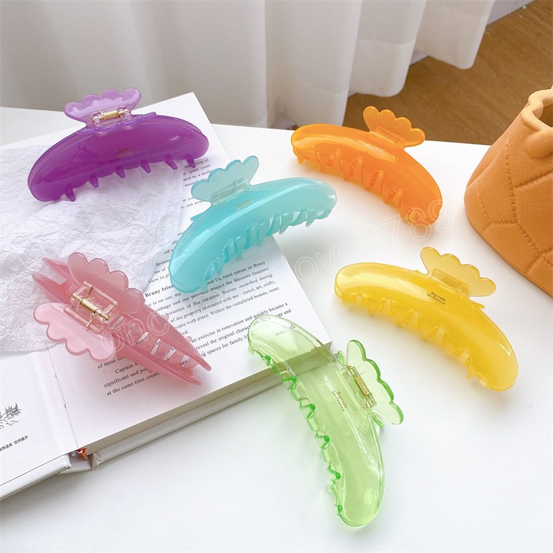 

Korean 11.5CM Solid Color Large Hair Clip Claw For Women Temperament Girls Acetic Acid Clamps Hair Accessorie