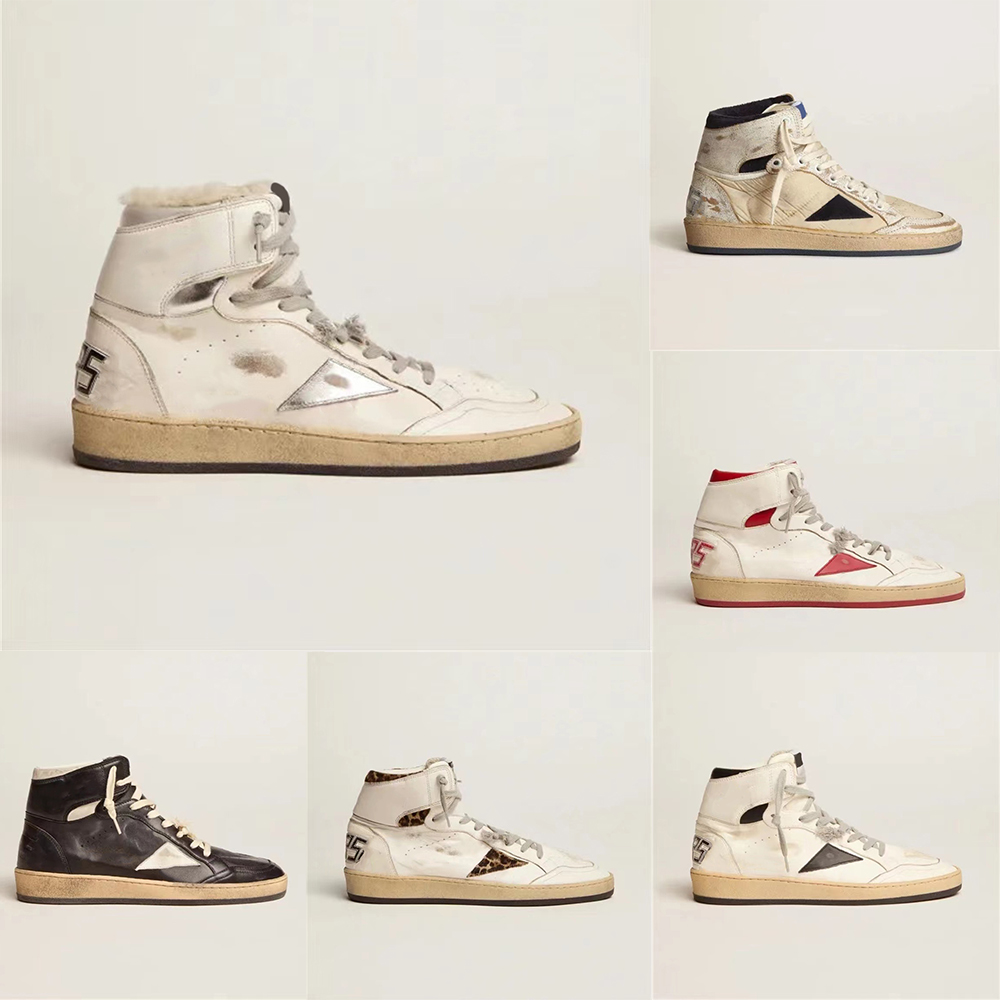 

Women Man Casual Shoes Designer Sky Star High Sneakers Basketball Shoes With Signature On The Ankle Silver Glitter Classic Do-old Dirty Ball