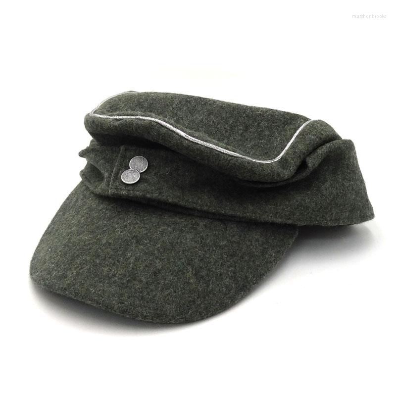 

Berets WWII German Elite EM WH Officer Wool Panzer M43 Field Cap Hat Army Green Size EU 57 58 59 60 61 62, Picture shown