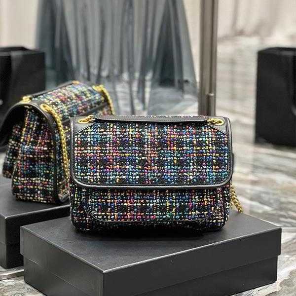 

CC Bag Wallets Top quality classic nik Y colored tweed bag shoulder corssbody chain large small size envelope Diamond Lattice Designer cover, Multi-color