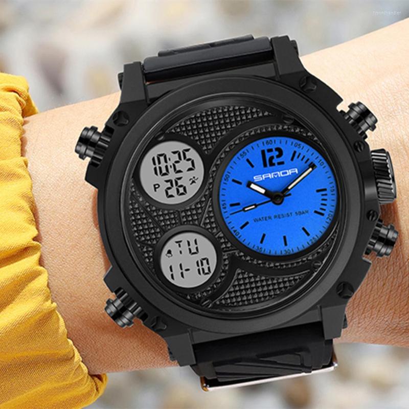 

Wristwatches SANDA Men Wristwatch Digital Sports Waterproof Watches Man'S Fashion Calendar Boy Watch Wrist Timepiece Electronic, Black