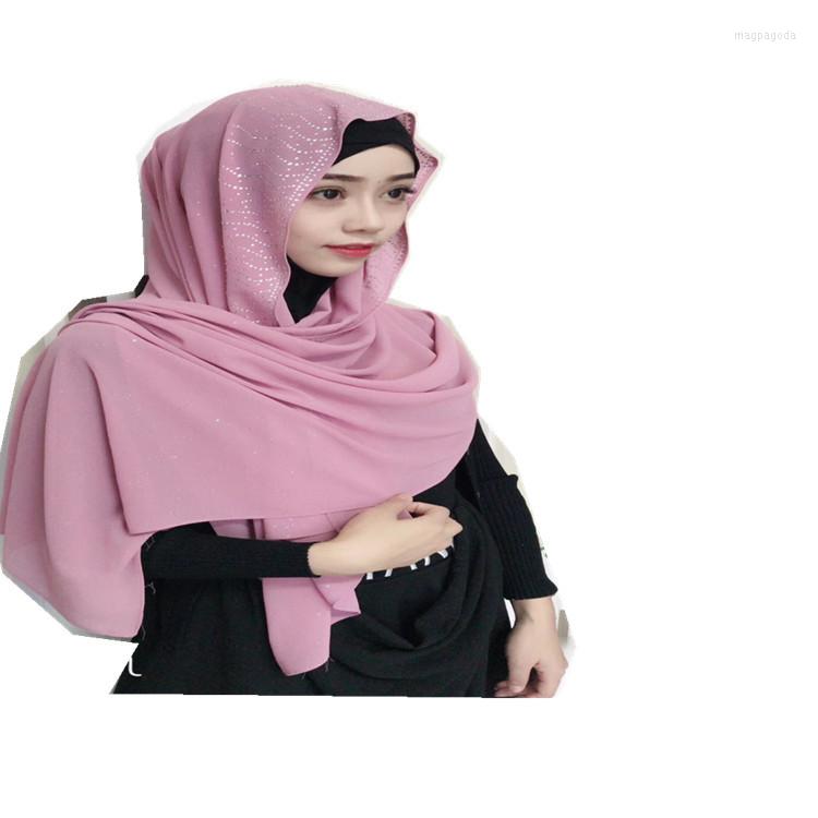 

Ethnic Clothing 180 70cm Chiffon Silver Malaysia Fashion Scarf Hood Muslim HIJAB Head Wrap For Women Turban