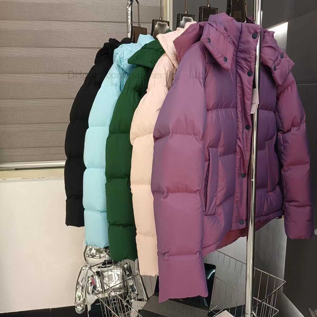 

Women designer puffer jackets yoga parka dowm portwear thich hooded coats womens outwear puff down casual Loose embroidery, Hi