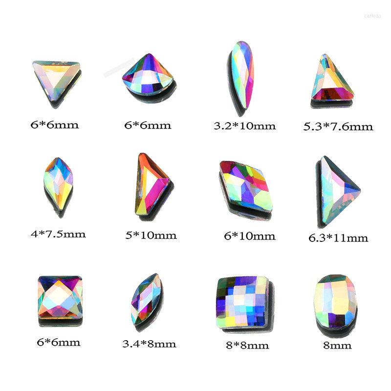 

Nail Art Decorations 25 Pcs AB 3D Flatback Glass Rhinestones Fancy Shaped Crystals Stones For DIY Nails