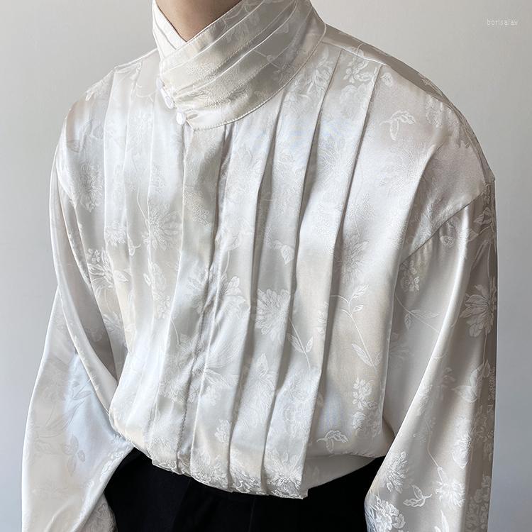 

Men's Dress Shirts A510 Fashion Men's 2022 Runway Luxury European Design Party Style Clothing, Black