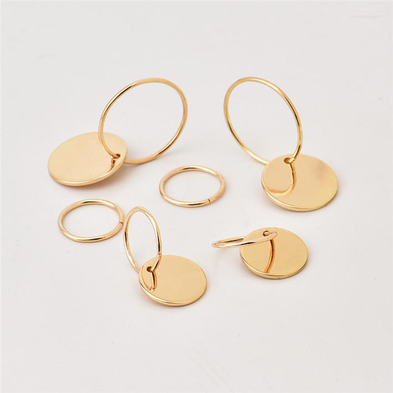 

Hoop Earrings 6pcs Punk Brightly Smooth Charm Round Small Earring Fashion Personality Gold Color Circle For Women JewelryE365-T2