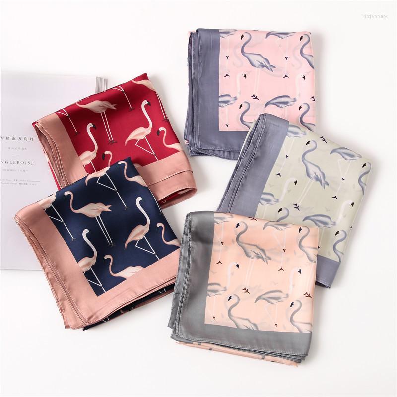 

Scarves KOI LEAP Summer Decoration Woman Fashion Flamingo Pattern Printing 70cmx70cm Small Square Scarf Headscarf