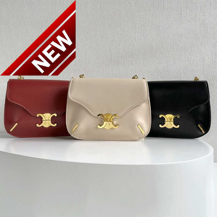 

Women's Designer Bags c Home 2023 Summer New Triumphal Arch Black Gold Triomp Cow Leather Chain Korean Women's Fashion Trend Factory Direct Sales, Wine