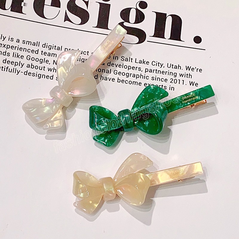 

High-Grade Acetate Bow French Barrettes For Women Elegant Side Hair Clips Sweet Hairpins Fashion Hair Accessories