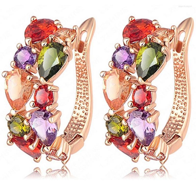 

Hoop Earrings Delicate Multicolored Solid Rose Gold Filled Europe Womens