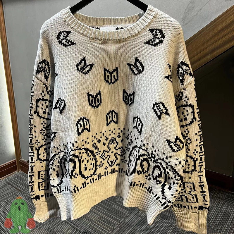 

Men's Sweaters Men Women Rhude Sweater High Quality Reversible Jacquard Crew Neck sweatshirts Casual Loose 221207, 10