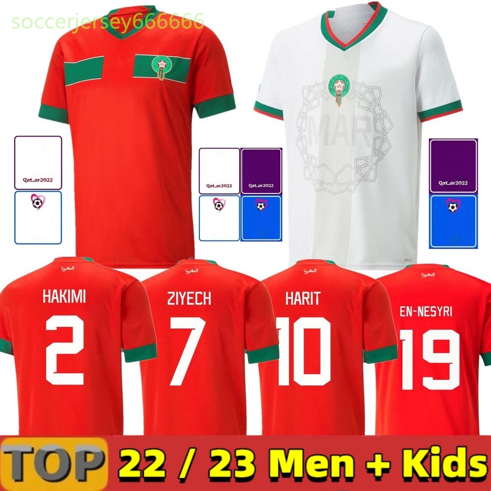 

2022 Moroccan soccer jerseys HAKIMI Maillot marocain ZIYECH 7 EN-NESYRI football shirts men kids HARIT SAISS IDRISSI BOUFAL AMRABAT 4 HAKIMI OUNAHI AMALLAH MAZRAOUI, 2022 away aldult