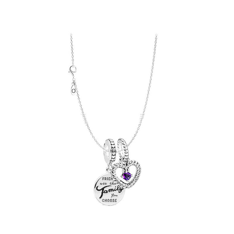 

Zircon Silver 12 months Birthstone Pendant Necklace Charms DIY fit Pandora Jewelry gift