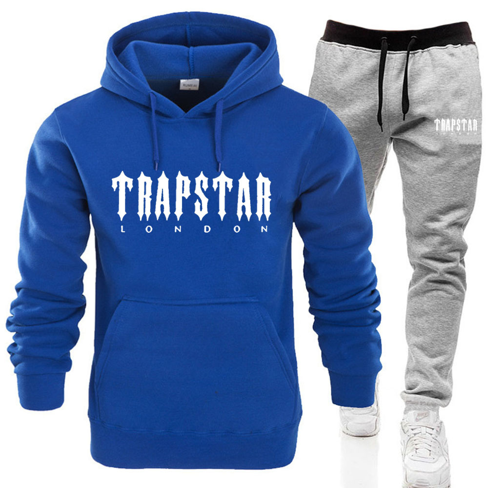 

Men' Tracksuit Trend New Hooded 2 Pieces Set Hoodie Sweatshirt Sweatpants Sportwear Jogging Outfit Trapstar Logo