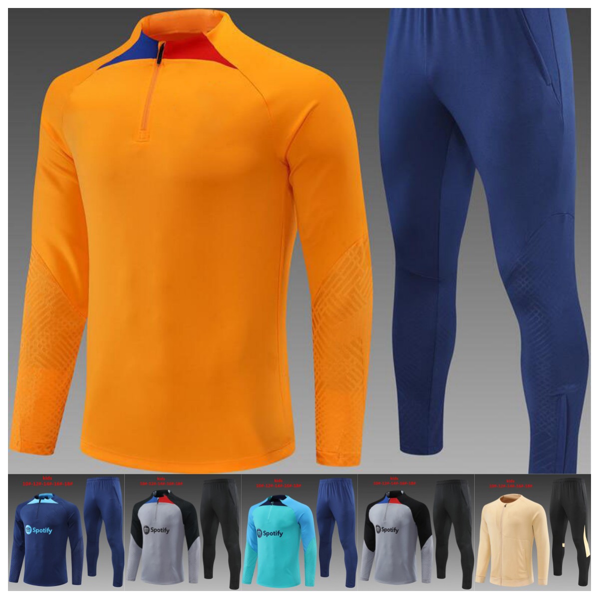 

ANSU FATI Barcelona Camisetas de football Soccer Jerseys 22/23 LEWANDOWSKI tracksuits Half Zipper Jacket TRACKSUIT kids barca SET boys SUIT, Red