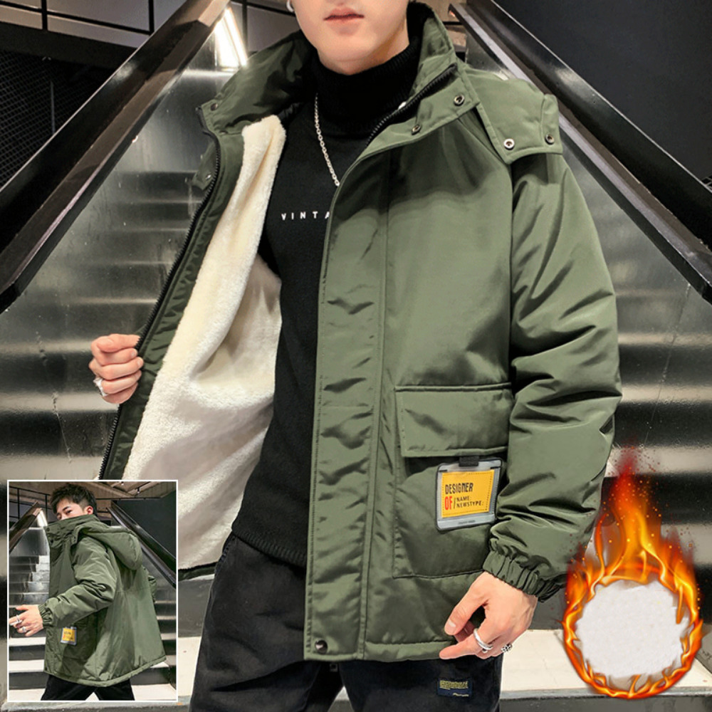 

Men's Down Parkas Parka Jacket Wool Lined Warm Hooded Jackets Fashion Clothing Winter Outdoor Coats Keep Thicken 221207, Green