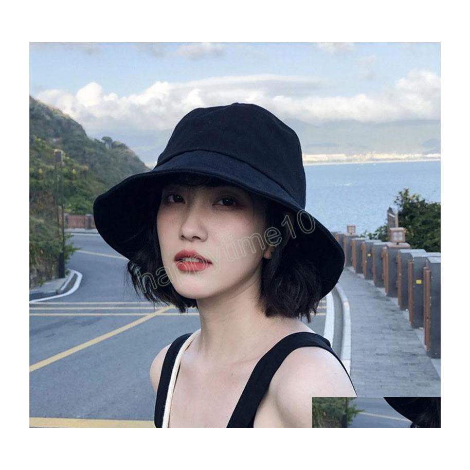 

Wide Brim Hats Bucket Hats Summer Women Bucket Hat Solid Color Big Size Wide Brim Sun Hats Outdoor Beach Panama Caps Folding Ladie Dh2Vx