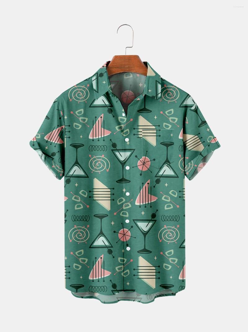 

Men's Casual Shirts Men's Fashion Beach Hawaiian Shirt Cartoon Style Mushroom Coconut Tree Printed Short Sleeve Tops, Ql00372