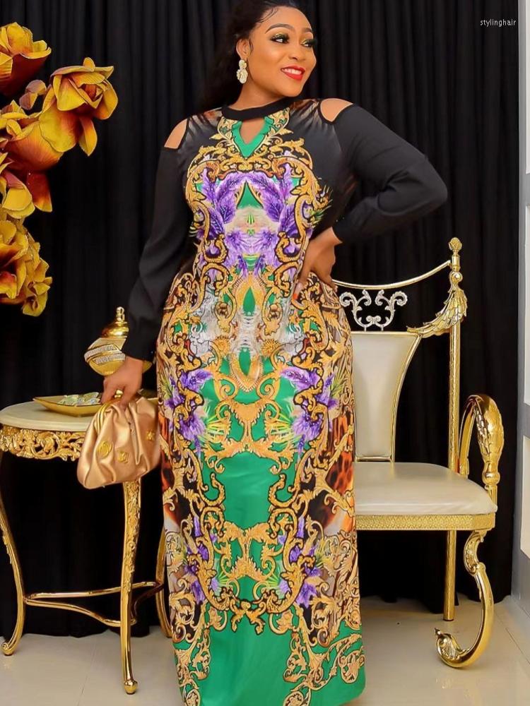 

Ethnic Clothing African Dresses For Women Traditional Dashiki Autumn Long Sleeve Boubou Wedding Party Gown Turkey Robe Femme Africainne