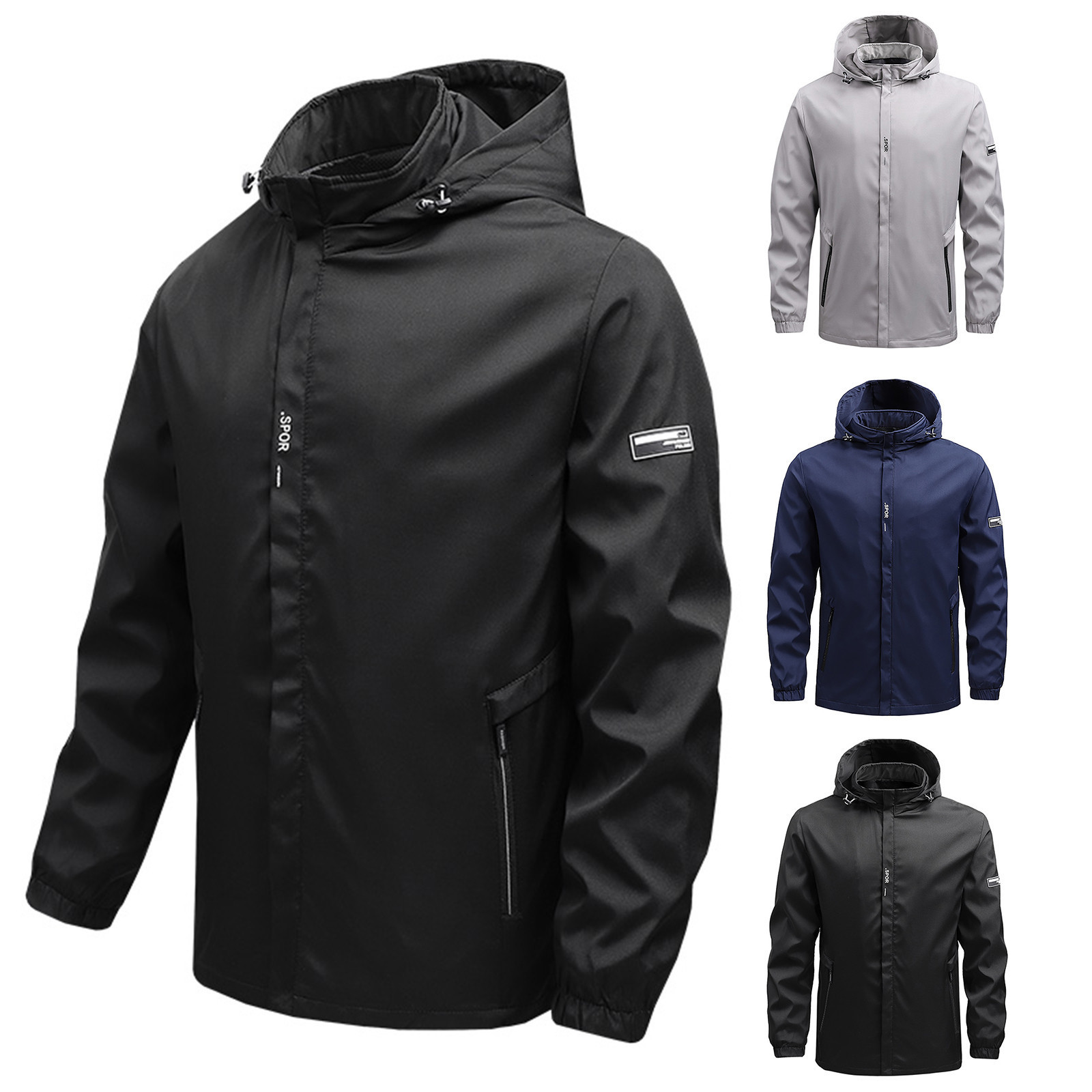 

Mens Jackets Men Autumn And Winter Solid Casual Simple Coat Sports Zipper Pocket Flying Jacket Baseball Clothes Large Men Winter Coats 221205, Black
