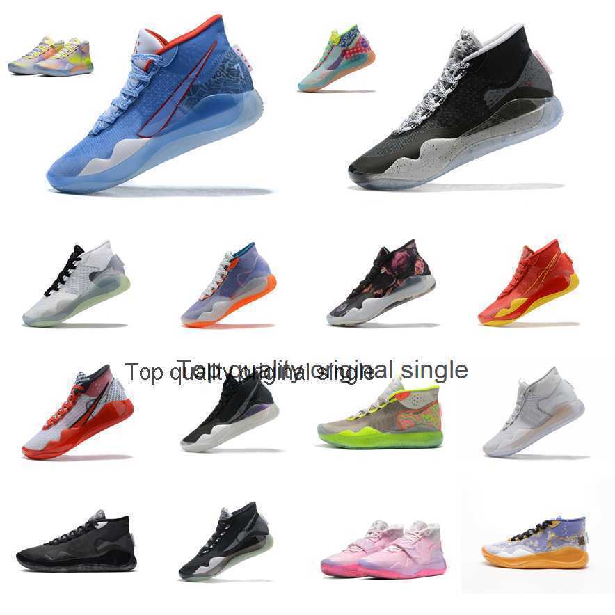 

Mens kd 12 basketball shoes kd12 Kevin Durant 12s Aunt Pearl Pink Peach Jam Blue Gaze Green EYBL White TB Black sneakers tennis with box