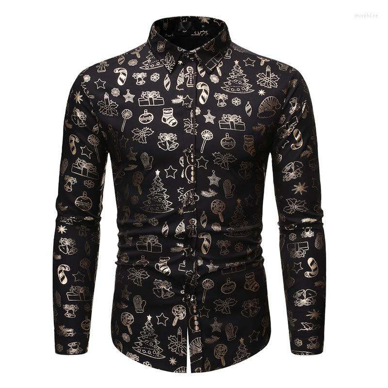 

Men' Dress Shirts Autumn Men' Button Shirt Personality Christmas Gift Luxury Coat Casual Evening Top Prom High End Clothes 2022, Black