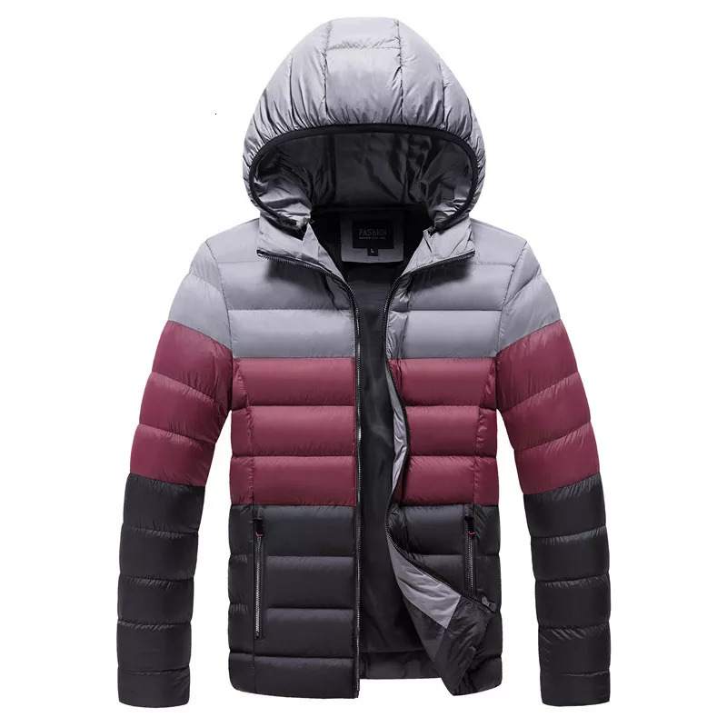 

Men' Down Parkas Brand Winter Warm Casual Jacket Autumn Fashion Streetwear Windproof Thick Hooded Slim Coat 221207, 26 gray