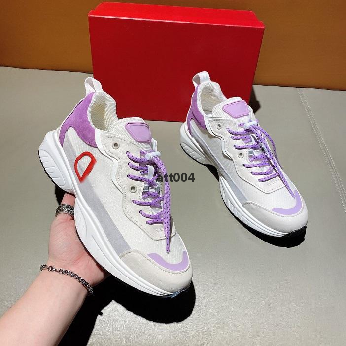 

Pure Color Platform Shoes Italy Fashion Men Women Open Designer Sneakers Genuine Leather thick-soled Lace-up Fl valentinoes valentinoity cKK