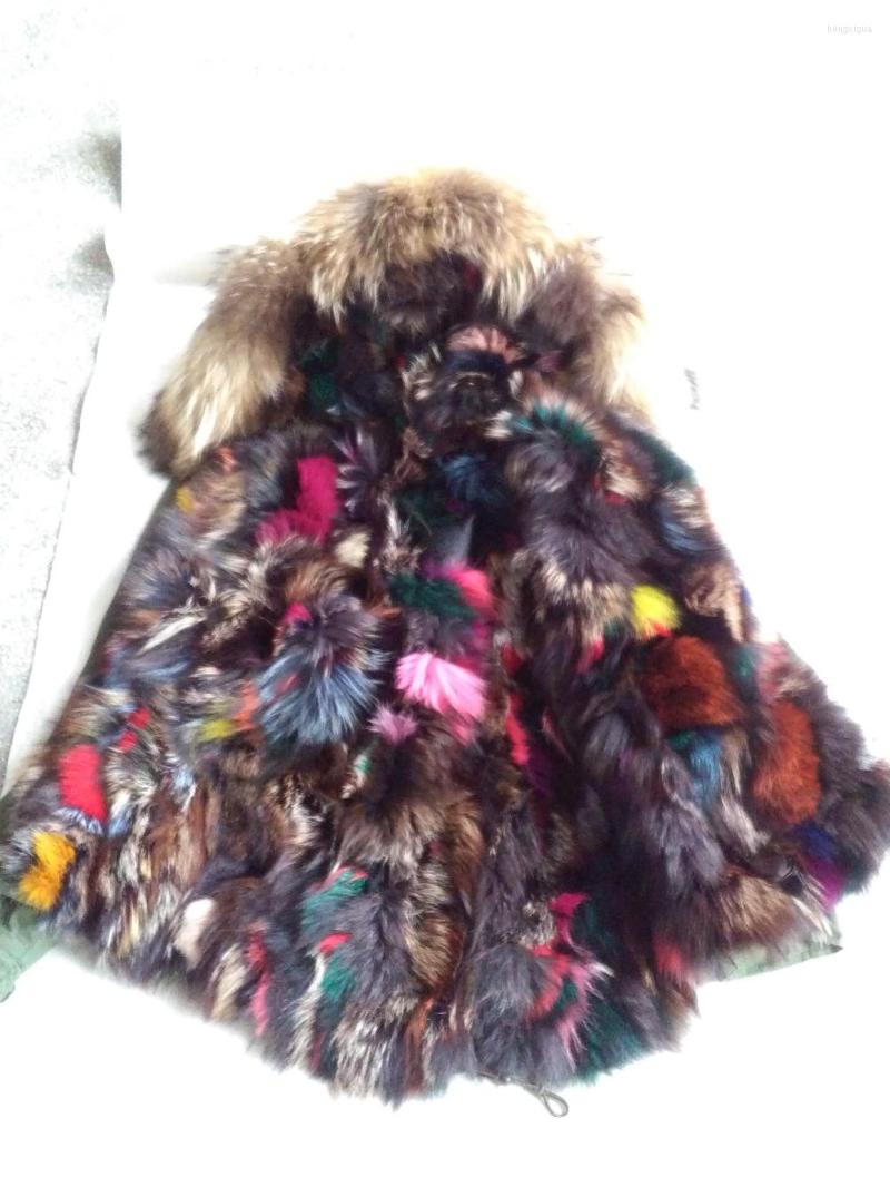

Women' Fur Fashion Mulitcolor Natural Big Collar Colorful Lined Short Style Winter Mr&mrs Wear