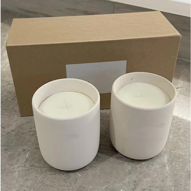 

Brand Perfume Candle 273g 2piece Set Scented Bougie Candles Long Lasting Smell Ceramic Plantable Fragrance Wax 2pcs Solid Parfum Environmental Deodorant Incense