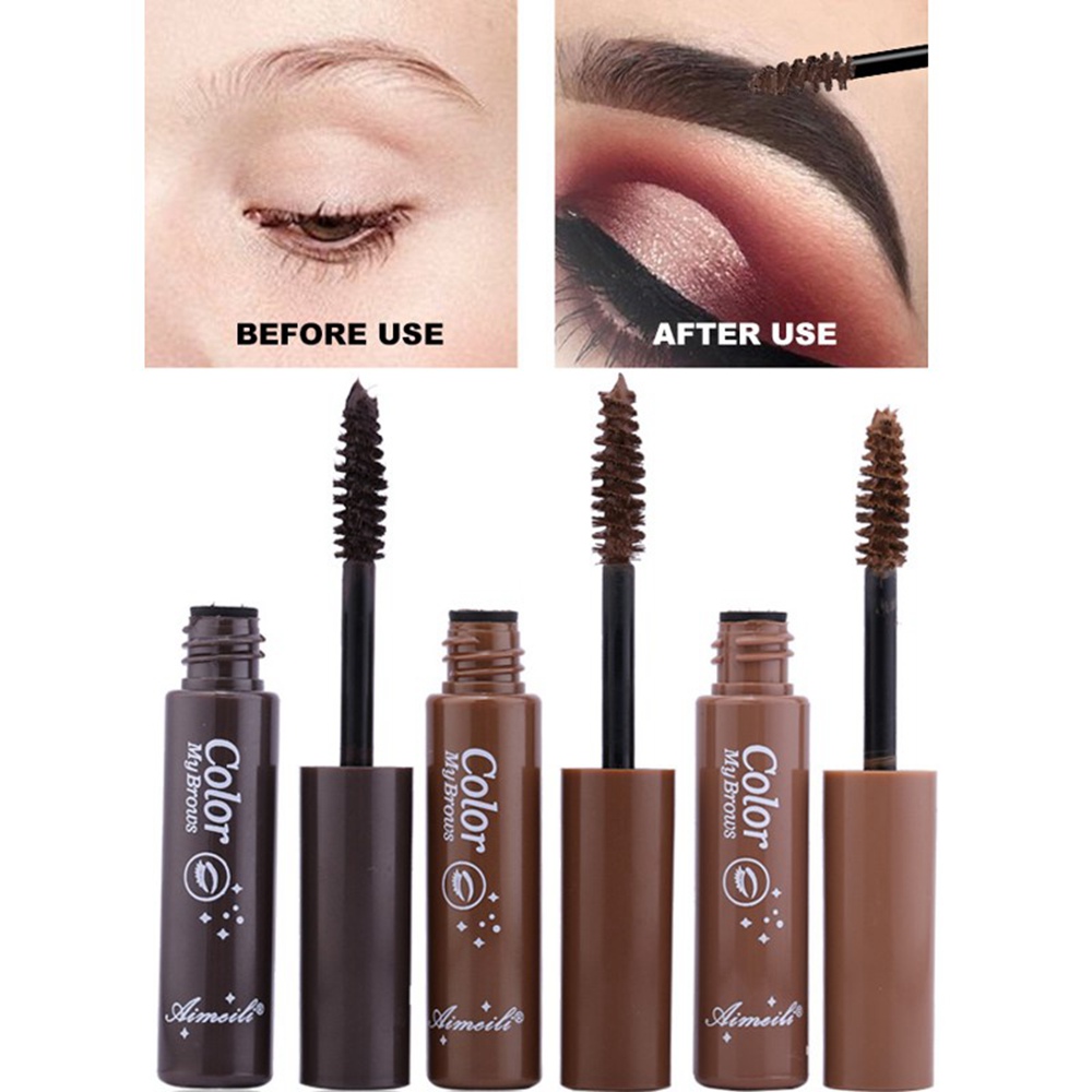 

NOVO Brand New 3 Colors Longlasting Waterproof Eyebrow Mascara Cream Eye Brow Shadow Makeup Beauty Comstic Tools with Brush Dye Eyebrow Gel, 01 dark brown