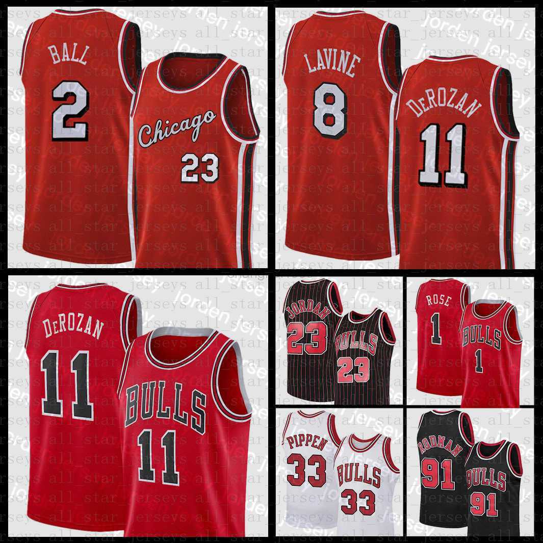 

College Basketball Wears NEW 23 Michael Basketball Jerseys Chicagos Bull Zach 8 LaVine Cheap Lonzo 2 Ball Mens Demar 11 DeRozan Youth Kids, Jersey-tiaowen