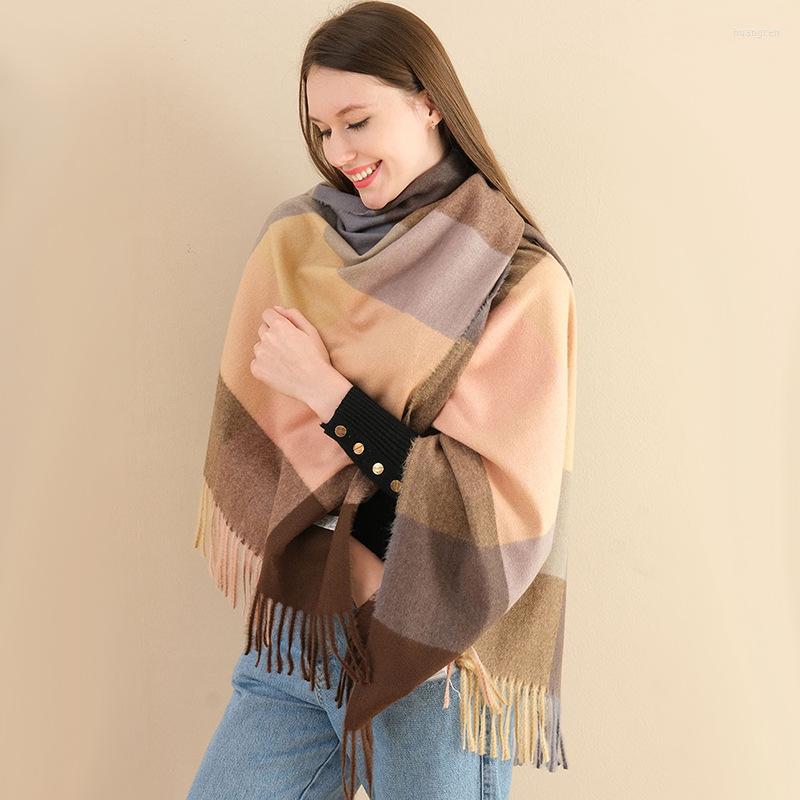 

Scarves Manufacturer Scarf Warm 2022 Women's Autumn And Winter European American Cotton Woven Plaid Shawl