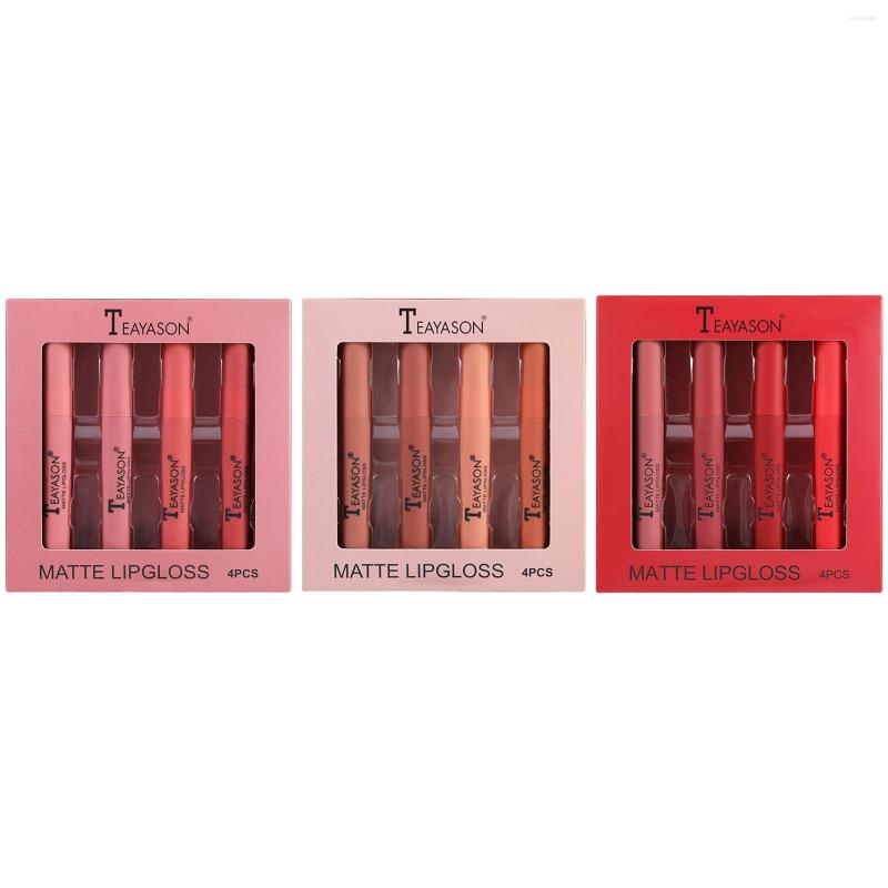 

Lip Gloss 4Pcs/Set Matte Women Cosmetic Waterproof Makeup Kits, Red