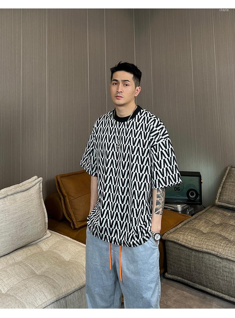 

Men's T Shirts A114 Fashion Men's Tops &Tees 2022Runway Luxury European Design Short Print Party Style T-Shirts, Black