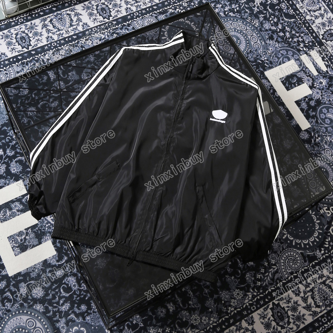 

xinxinbuy Men designer Hoodie sweater Windbreaker Letter embroidery jacquard Paris cotton women black white grey M-2XL, 02