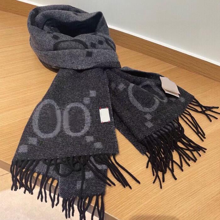 

Trendy Letter Jacquard Long Scarf Double Side Color Scarves Designer Women Cashmere Wrap Large Size