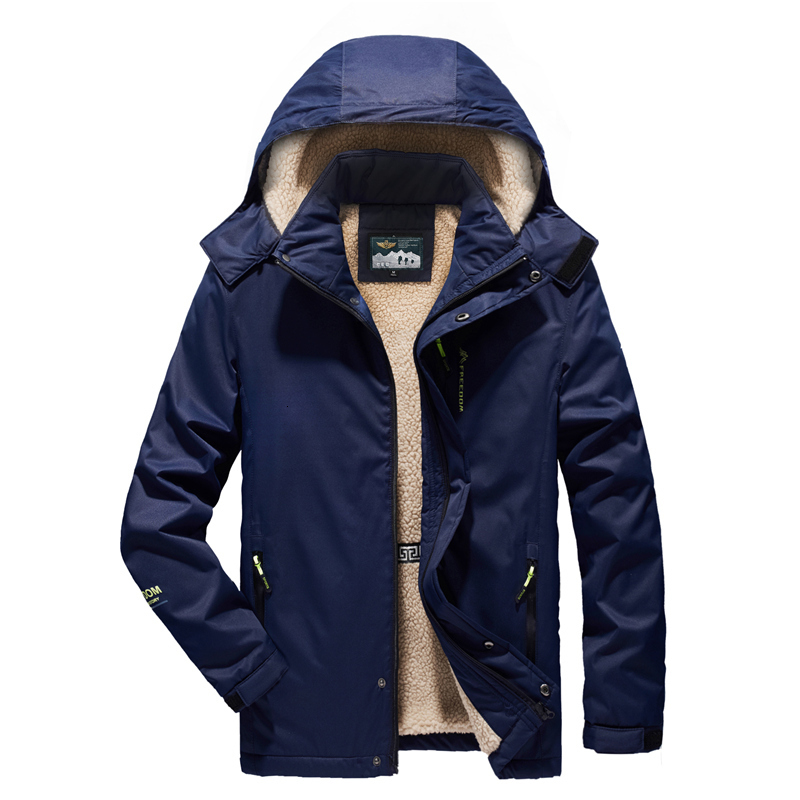 

Men  Down Parkas Brand Winter Jackets Thick Lamb Wool Warm Parka Long sleeve Outdoor Casual Solid Coats Cotton Jacket Men 221206, Black