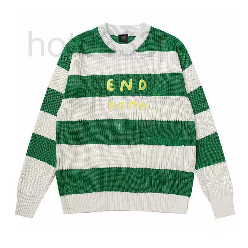

Women' Sweaters designer Green Stripe OS Loose Men' and Same Style Couple Dress Autumn Winter 2022 New 34F9