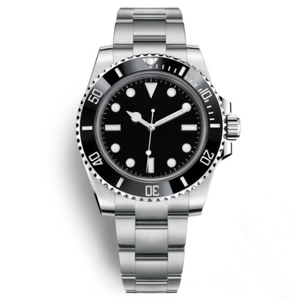 Watch for Men no date Automatic Black Watches Solid Clasp Glide Lock Ceramic Bezel Stainless Steel mens watches-image-472222756