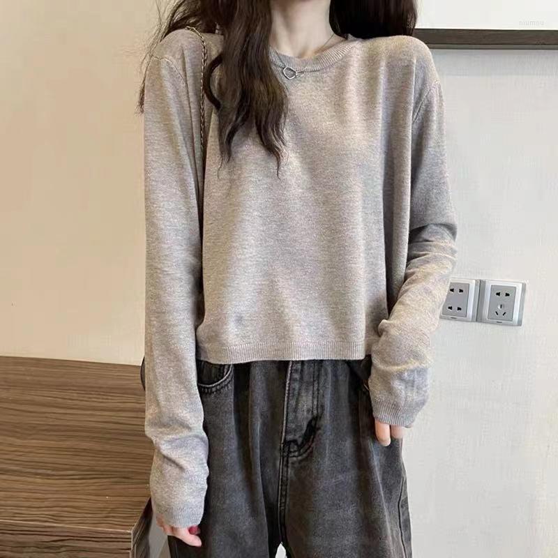 

Women's Sweaters Pullover Sweater 2022 Autumn And Winter Long Sleeved Women Short Top French Sleeve Western-style Female, Black