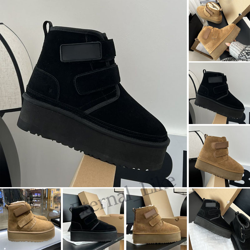

Classic Mini Platform Boots Shoes Designer Women Men Snow Boots Real Leather Thick Bottom Brown Slip-on Australia Australian Booties Winter Bottes, Color 2