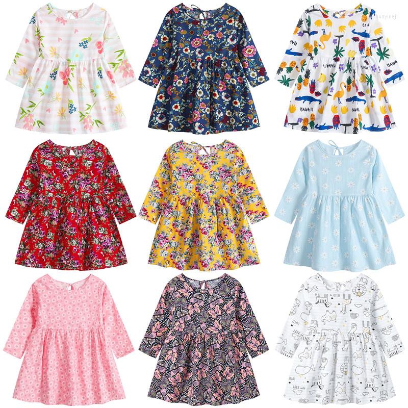 

Girl Dresses 0-3Y Baby Girls Long Sleeve Flower Print Kids Clothes Spring Princess Dress For Children Party Gown Pageant Outfit, 23