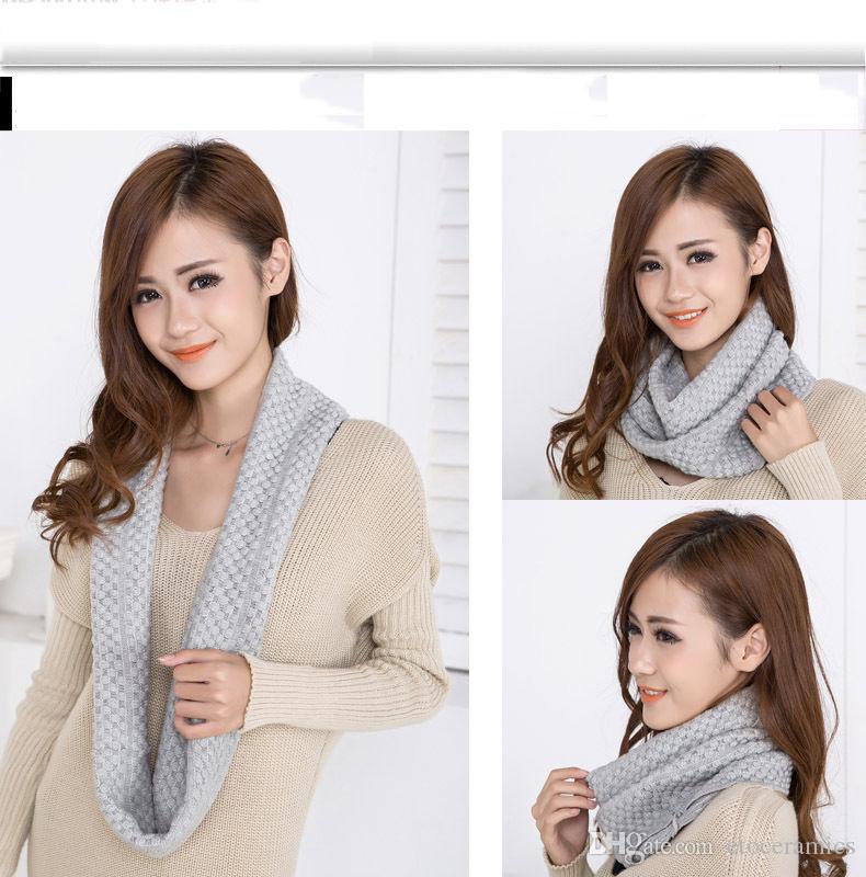 

scarves Fashion Women Men Warm Knit Neck Circle Wool Cowl Snood Long Scarf Shawl