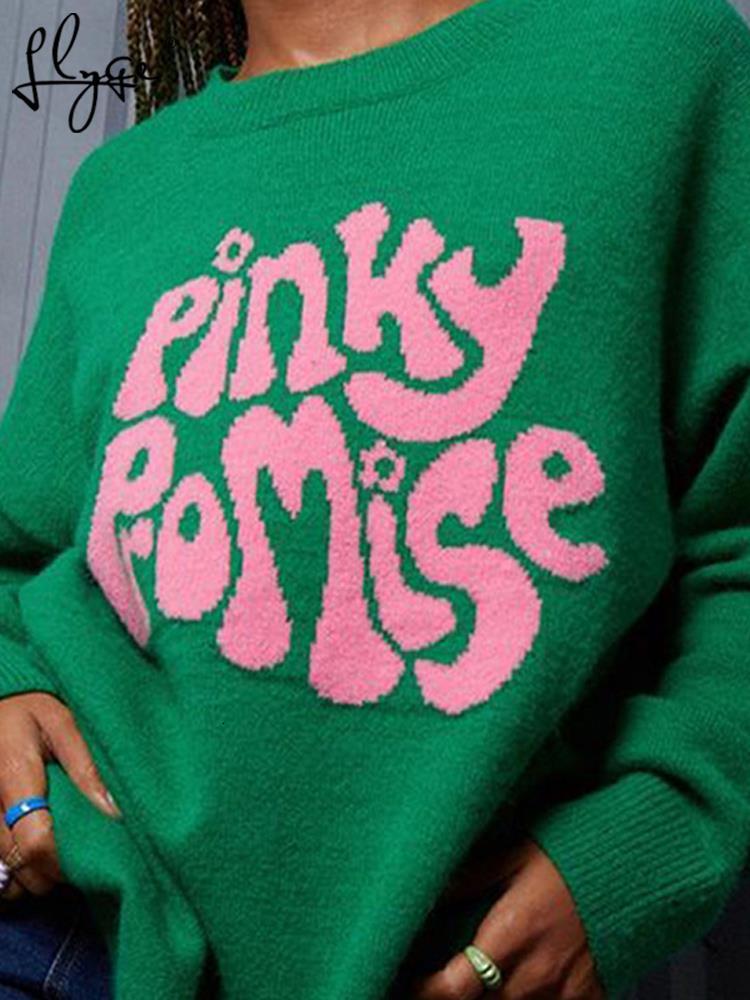 

Women s Sweaters Jacquard Cashmere Sweater Jumper O neck Knitted Long Sleeve Loose Autumn Ladies Fashion Pullover 221206, C rose red